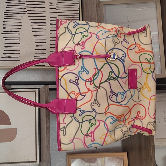 RARE Dooney & Bourke Colorful Duck Design Tote Bag - Picture 4 of 16